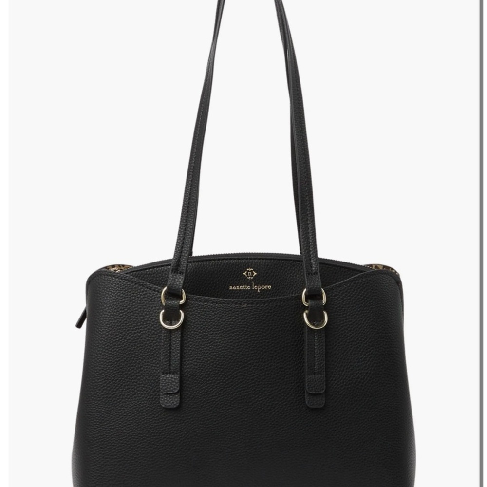 Nanette Lepore Black Vegan Leather Tote Bag